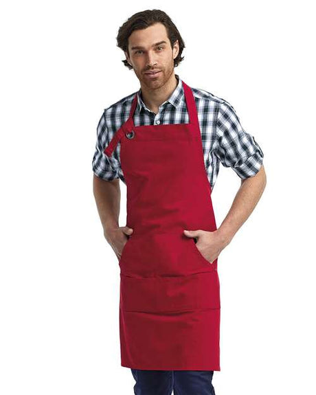 Artisan Collection by Reprime Calibre Heavy Canvas Apron with Pocket - Artisan Collection by Reprime RP137 Artisan Collection by Reprime Red One Size