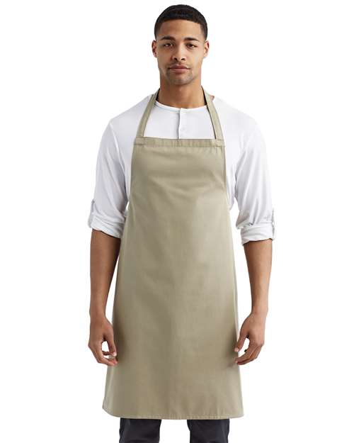 Artisan Collection by Reprime Organic Cotton Bib Apron - Artisan Collection by Reprime RP102 Artisan Collection by Reprime Khaki One Size