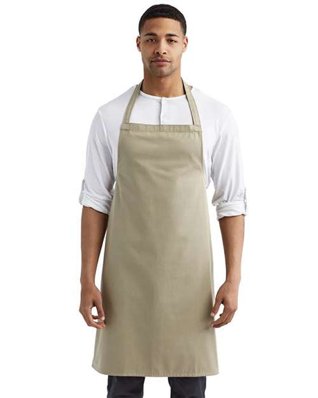 Artisan Collection by Reprime Organic Cotton Bib Apron - Artisan Collection by Reprime RP102 Artisan Collection by Reprime Khaki One Size
