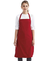 Artisan Collection by Reprime Organic Cotton Bib Apron - Artisan Collection by Reprime RP102 Artisan Collection by Reprime Red One Size