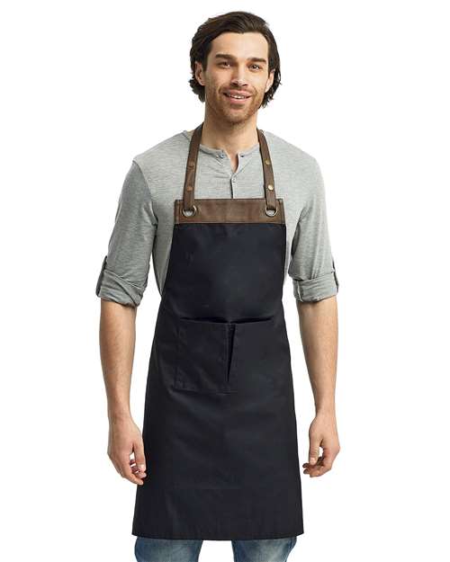 Artisan Collection by Reprime Espresso Bib Apron with Pocket - Artisan Collection by Reprime RP123 Artisan Collection by Reprime Black/ Brown One Size