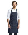 Artisan Collection by Reprime Jeans Stitch Denim Bib Apron with Pockets - Artisan Collection by Reprime RP126 Artisan Collection by Reprime Indigo Denim One Size