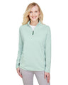 Joe's USA Women's CrownLux Performance® Clubhouse Micro-Stripe Quarter-Zip Pullover
