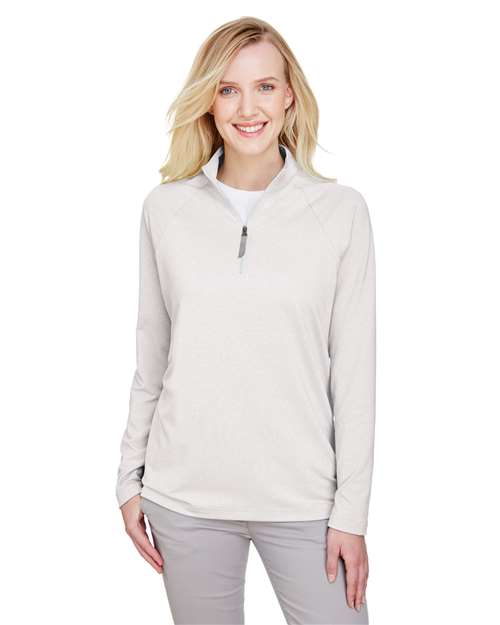 Joe's USA Women's CrownLux Performance® Clubhouse Micro-Stripe Quarter-Zip Pullover
