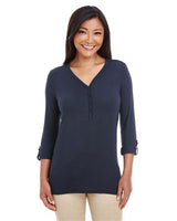 Joe's USA Women's Perfect Fit™ Y-Placket Convertible Sleeve Knit Top