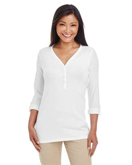 Joe's USA Women's Perfect Fit™ Y-Placket Convertible Sleeve Knit Top