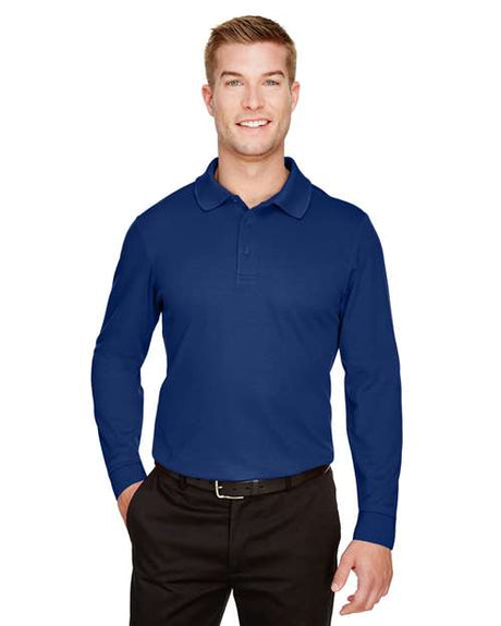 Devon & Jones Men's CrownLux Performance® Plaited Long Sleeve Polo - Devon & Jones 13263