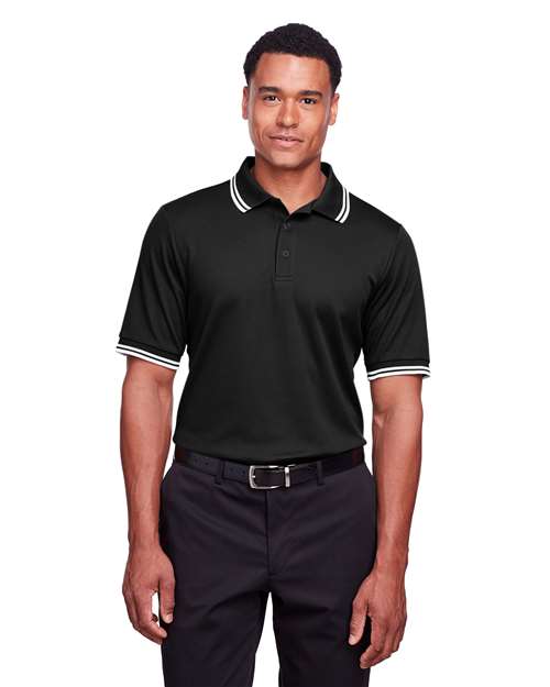 Joe's USA Men's CrownLux Performance® Plaited Tipped Polo