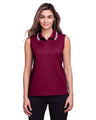Joe's USA Women's CrownLux Performance® Plaited Tipped Sleeveless Polo