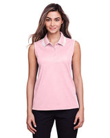 Joe's USA Women's CrownLux Performance® Plaited Tipped Sleeveless Polo