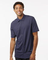 Adidas Men's Full Button Down Short Sleeve Shirt - Adidas A595