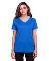 Joe's USA Women's CrownLux Performance® Plaited Tipped V-Neck Shirt