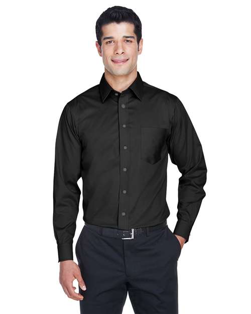 Joe's USA Men's Tall Crown Collection® Solid Stretch Twill Woven Dress Shirt