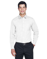 Joe's USA Men's Tall Crown Collection® Solid Stretch Twill Woven Dress Shirt