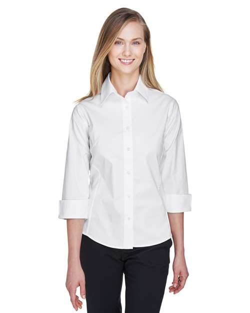 Joe's USA Women's Perfect Fit™ Three-Quarter Sleeve Stretch Poplin Dress Shirt