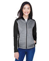 Devon & Jones Women's Newbury Colorblock Mélange Fleece Full-Zip Jacket - Devon & Jones 13361