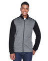 Joe's USA Men's Newbury Colorblock Mélange Fleece Full-Zip jacket