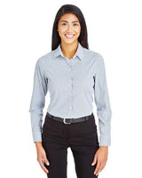 Joe's USA Women's CrownLux Performance® Micro Windowpane Woven Dress Shirt