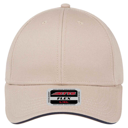 OTTO CAP "OTTO FLEX" 6 Panel Low Profile Baseball Cap OTTO 12-1163 Otto Cap 323204 - Kha/Kha/Nvy S/M