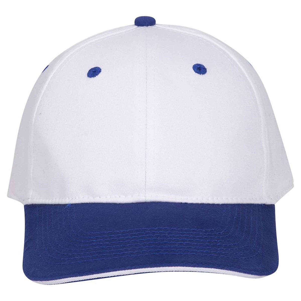 OTTO CAP "OTTO FLEX" 6 Panel Low Profile Baseball Cap OTTO 12-267 Otto Cap 011616 - Ryl/Wht/Wht S/M