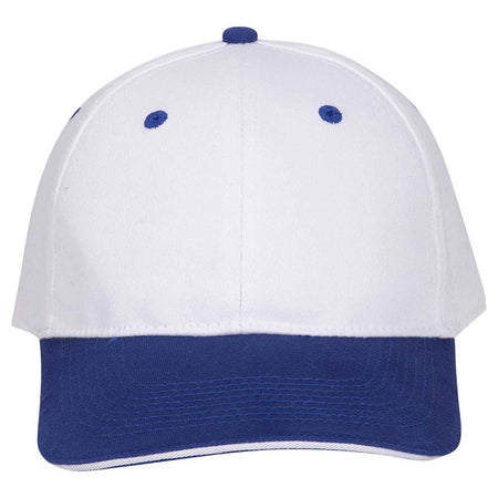 OTTO CAP "OTTO FLEX" 6 Panel Low Profile Baseball Cap OTTO 12-267 Otto Cap 011616 - Ryl/Wht/Wht S/M