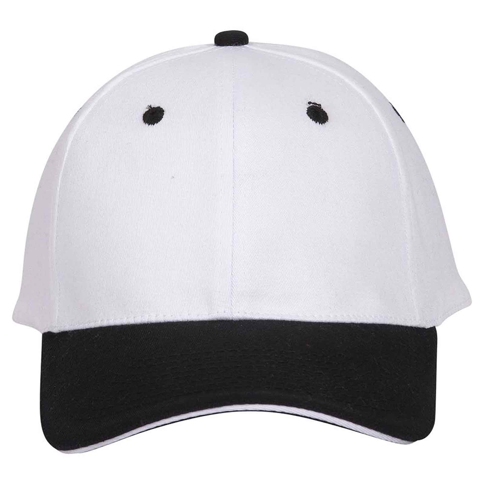 OTTO CAP "OTTO FLEX" 6 Panel Low Profile Baseball Cap OTTO 12-267 Otto Cap 031616 - Blk/Wht/Wht S/M