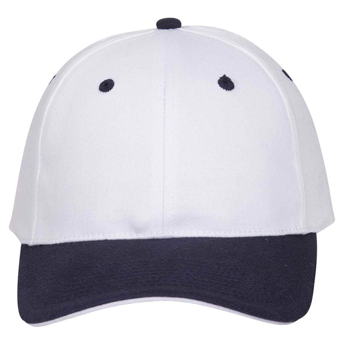 OTTO CAP "OTTO FLEX" 6 Panel Low Profile Baseball Cap OTTO 12-267 Otto Cap 041616 - Nvy/Wht/Wht S/M