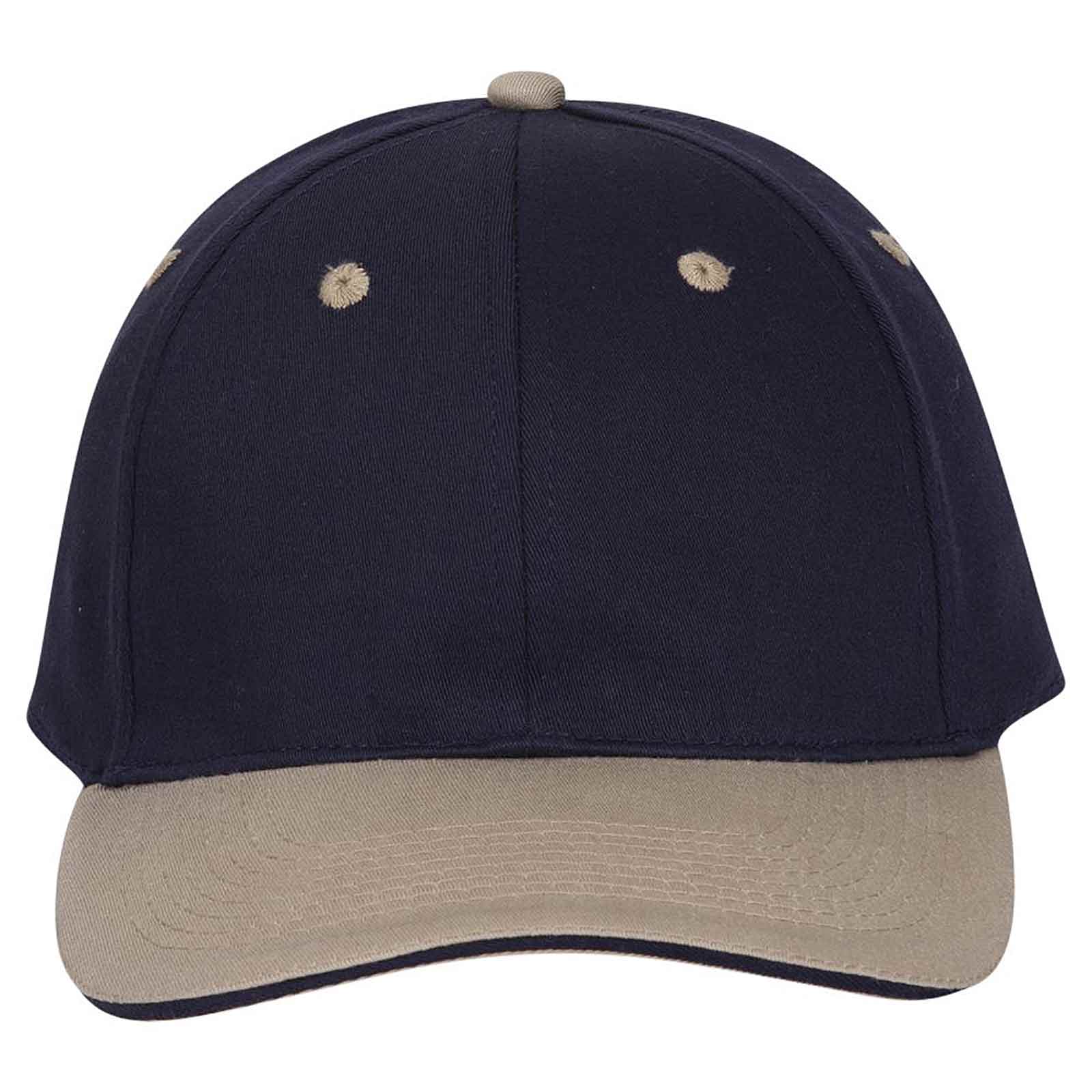 OTTO CAP "OTTO FLEX" 6 Panel Low Profile Baseball Cap OTTO 12-267 Otto Cap 320404 - Kha/Nvy/Nvy S/M