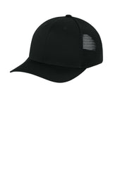 Joes USA Comfort Stretch Snapback Trucker Cap Black/ Black 3-4 View