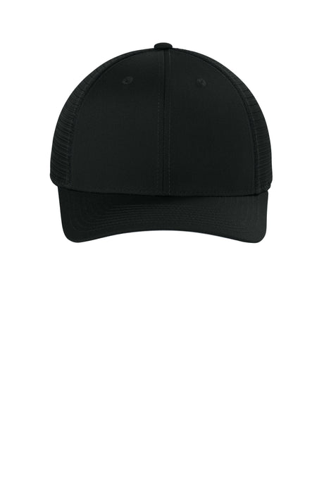Joes USA Comfort Stretch Snapback Trucker Cap Black/ Black Front