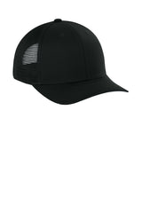 Joes USA Comfort Stretch Snapback Trucker Cap Black/ Black Side
