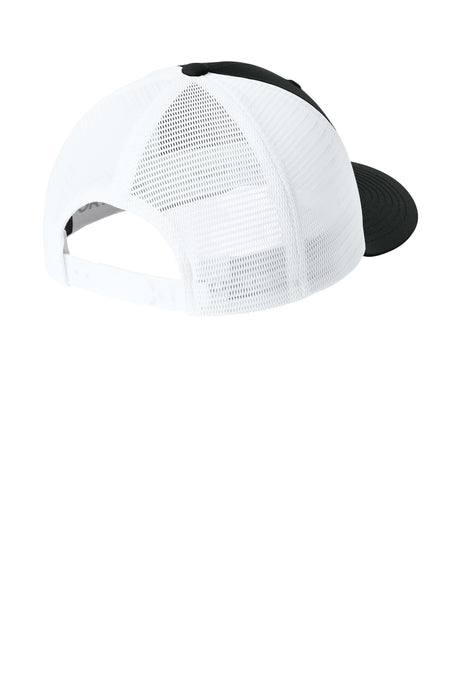 Joes USA Comfort Stretch Snapback Trucker Cap Black/ White Mesh Back