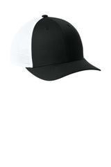 Joes USA Comfort Stretch Snapback Trucker Cap Black/ White Side