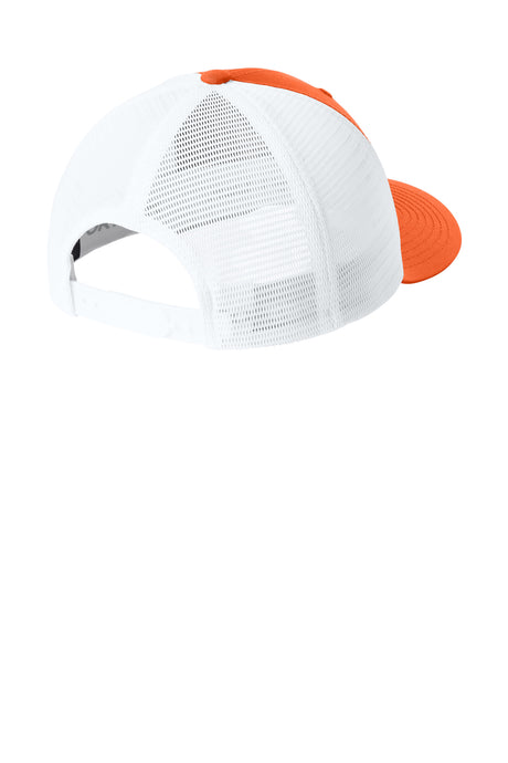 Joes USA Comfort Stretch Snapback Trucker Cap Deep Orange/ White Mesh Back