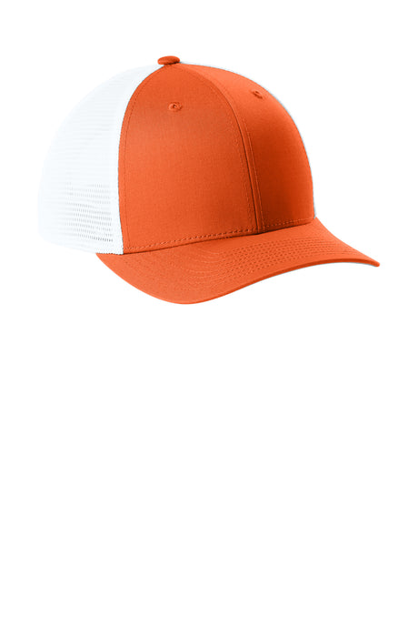 Joes USA Comfort Stretch Snapback Trucker Cap Deep Orange/ White Side