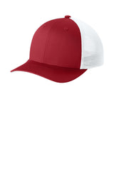 Joes USA Comfort Stretch Snapback Trucker Cap Deep Red/ White 3-4 View