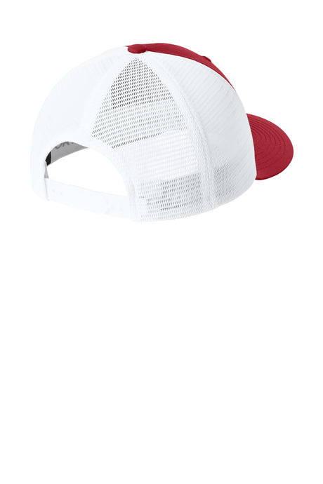 Joes USA Comfort Stretch Snapback Trucker Cap Deep Red/ White Mesh Back