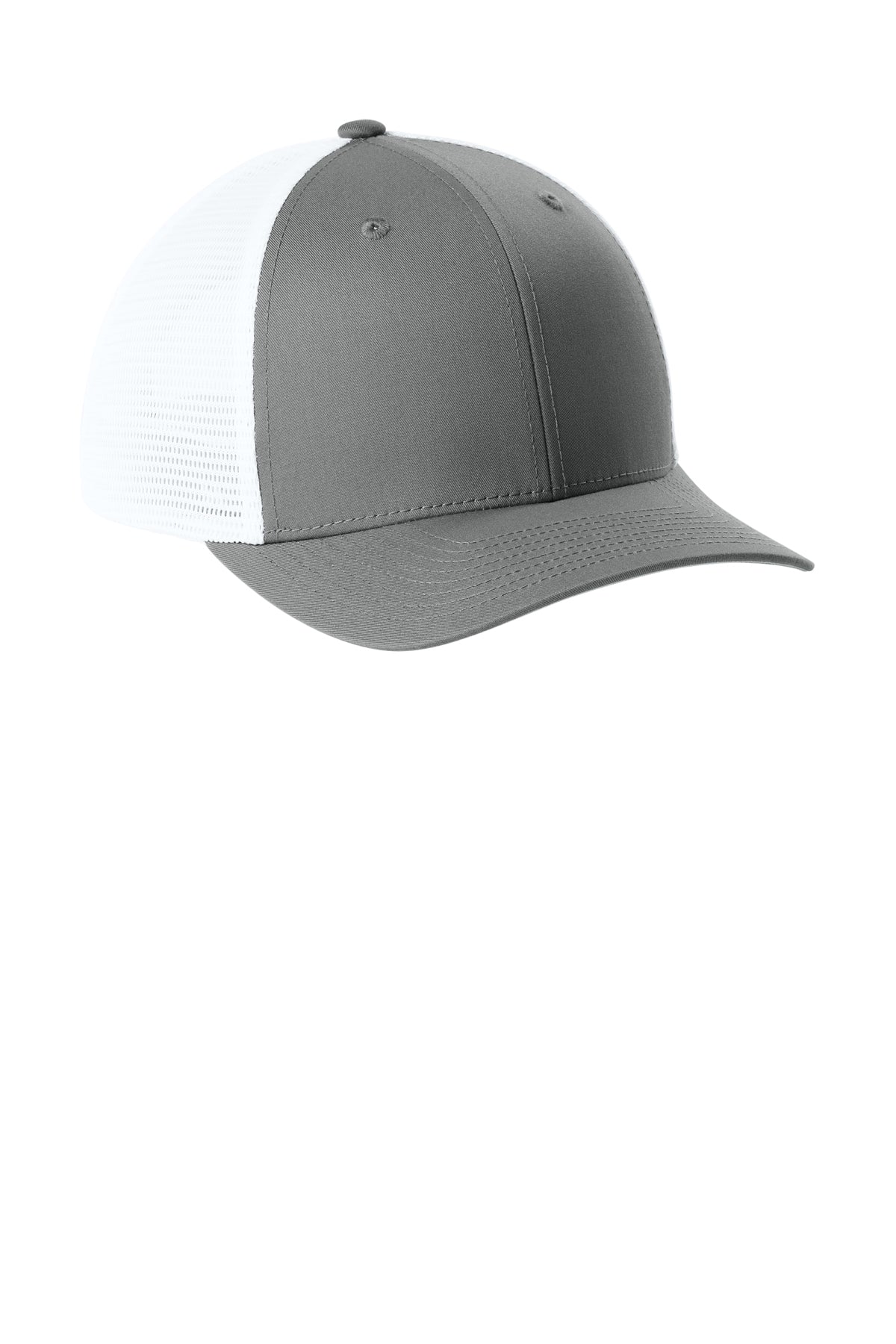 Joes USA Comfort Stretch Snapback Trucker Cap Grey Concrete/ White Side