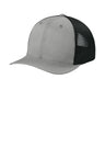 Joes USA Comfort Stretch Snapback Trucker Cap Heather Grey/ Black 3-4 View