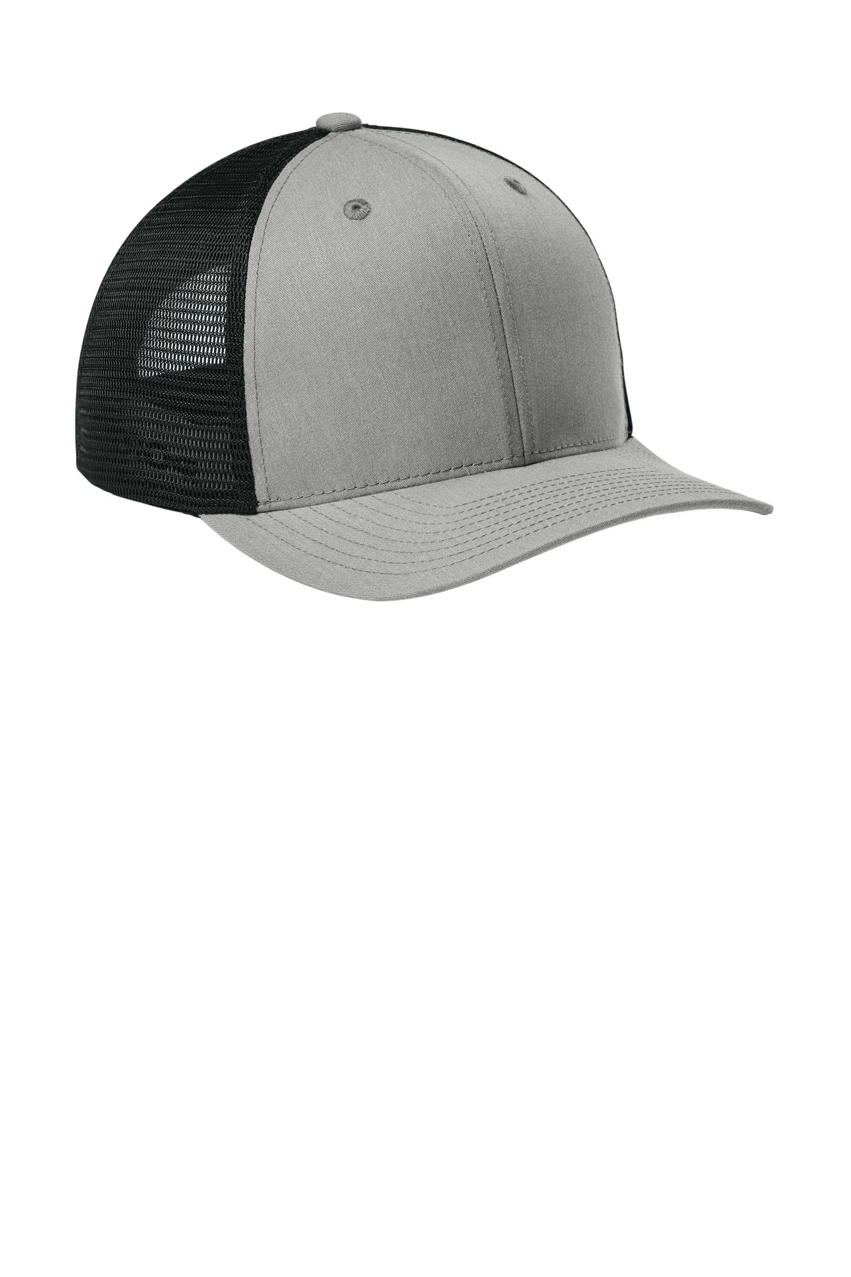 Joes USA Comfort Stretch Snapback Trucker Cap Heather Grey/ Black Side