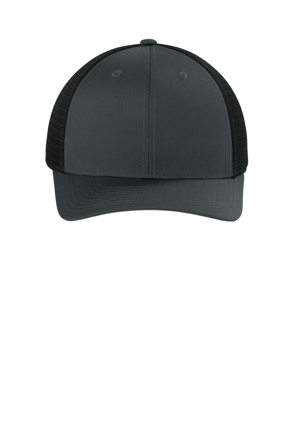 Joes USA Comfort Stretch Snapback Trucker Cap Iron Grey/ Black Front