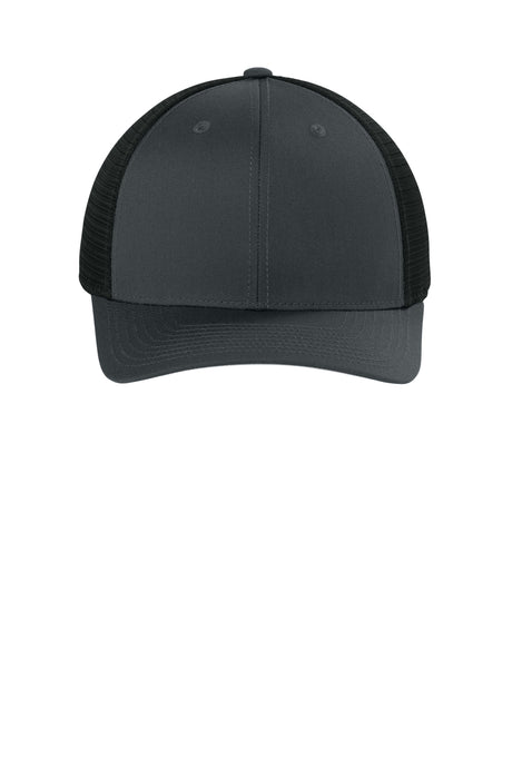 Joes USA Comfort Stretch Snapback Trucker Cap Iron Grey/ Black Front