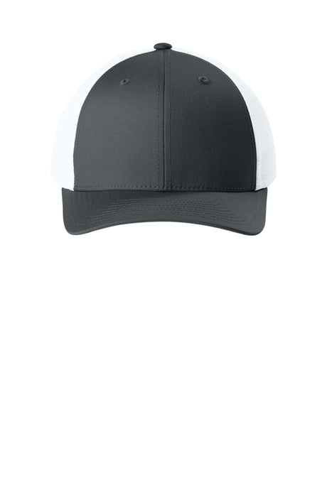 Joes USA Comfort Stretch Snapback Trucker Cap Iron Grey/ White Front