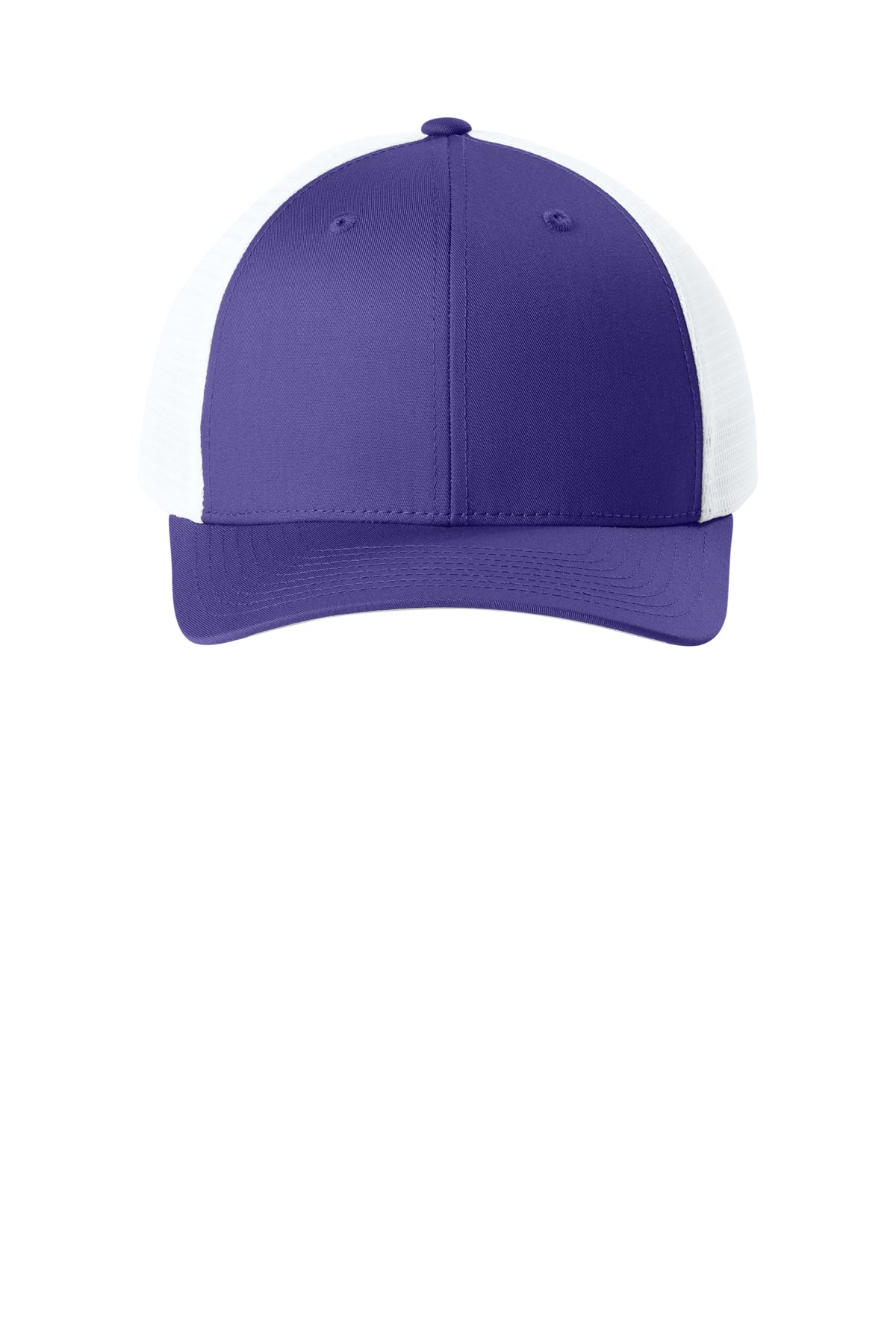 Joes USA Comfort Stretch Snapback Trucker Cap Purple/ White Front
