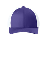 Joes USA Comfort Stretch Snapback Trucker Cap Purple/ White Front