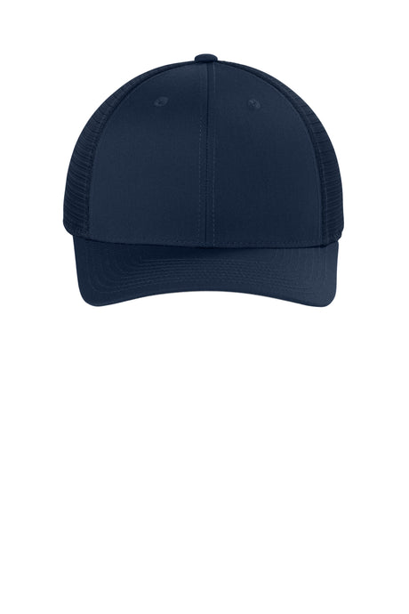 Joes USA Comfort Stretch Snapback Trucker Cap True Navy/ True Navy Front
