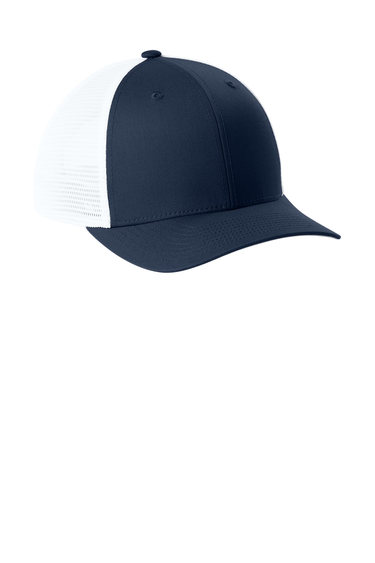 Joes USA Comfort Stretch Snapback Trucker Cap True Navy/ White Side