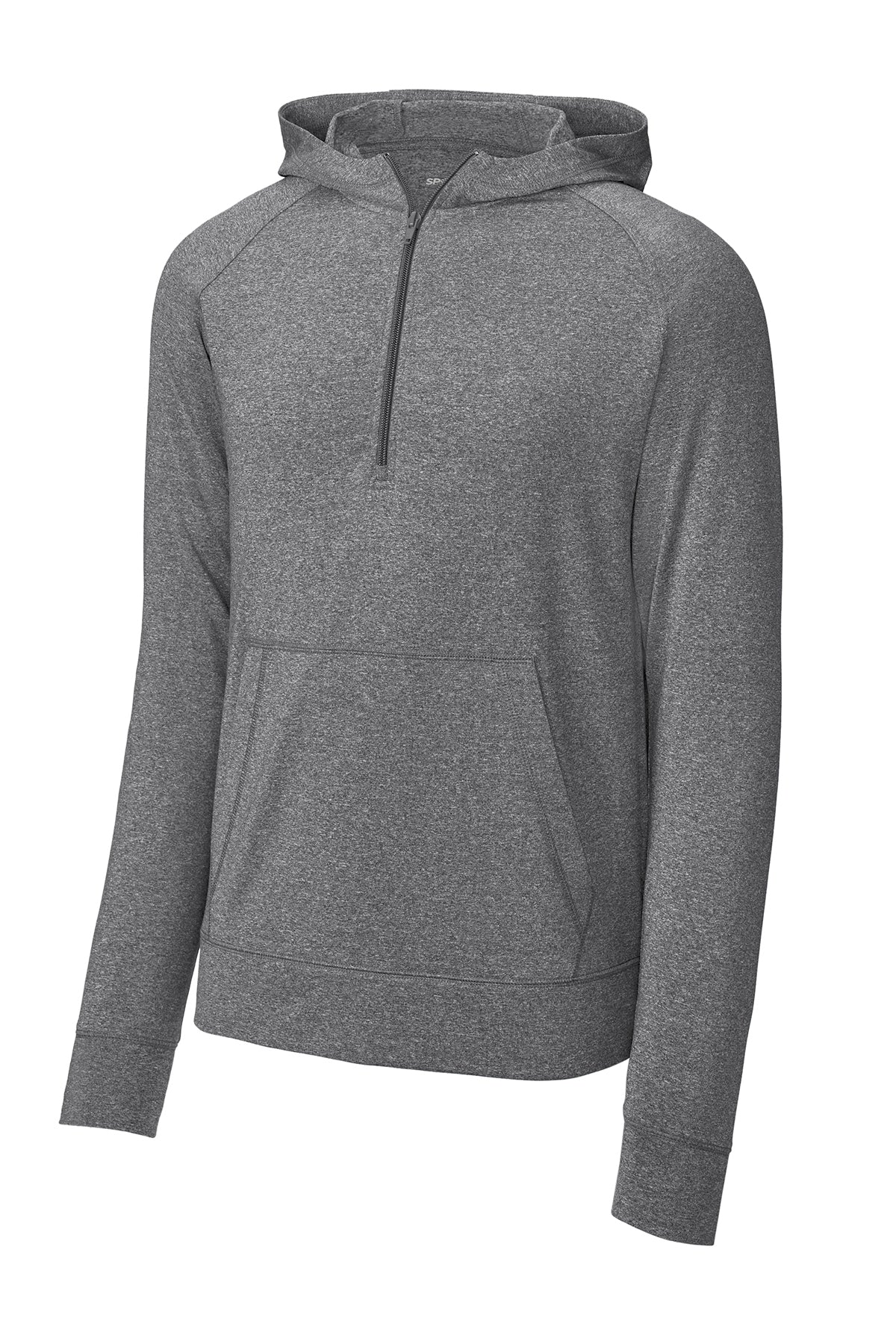 Mens Sport-Wick Stretch 1/2-Zip Pullover DRI-EQUIP Charcoal Heather Grey X-Small