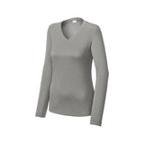 Ladies Long Sleeve Moisture Wicking Athletic Shirts in Sizes XS-4XL-GreyConcreteHeather Joe's USA Grey Concrete Heather XS
