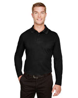 Joe's USA Men's Tall CrownLux Performance® Plaited Long Sleeve Polo